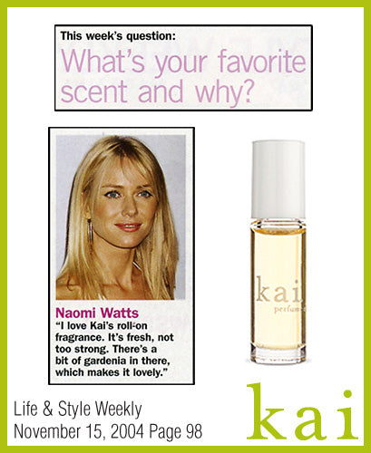 kai fragrance featured in life & style weekly november 2004