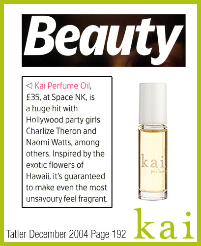 kai fragrance featured in tatler december 2004