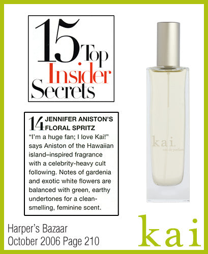 kai fragrance featured in harper's bazaar october 2006