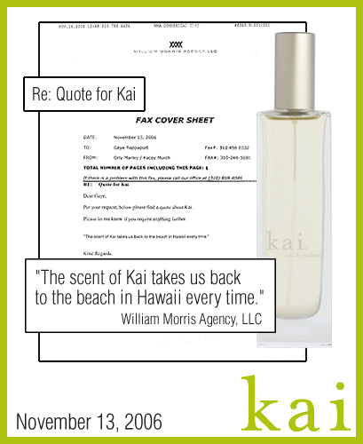 kai fragrance featured in william morris agency november 2006