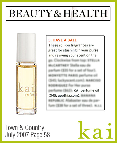 kai fragrance featured in town & country july 2007