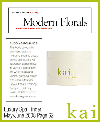 kai fragrance featured in luxury spa finder may/june 2008