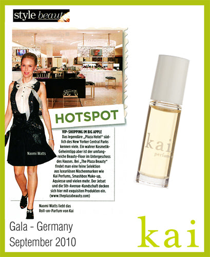 kai fragrance featured in gala - germany september, 2010