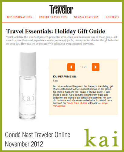 kai featured in conde nast traveler online november, 2012