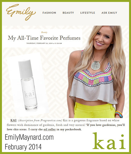kai fragrance featured in emilymaynard.com february 2014