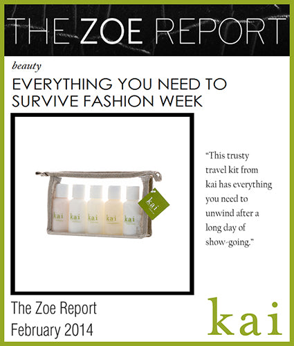 kai fragrance featured in the zoe report february 2014