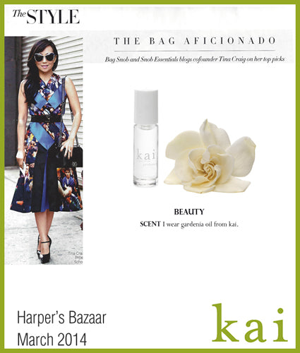 kai fragrance featured in harper's bazaar march 2014