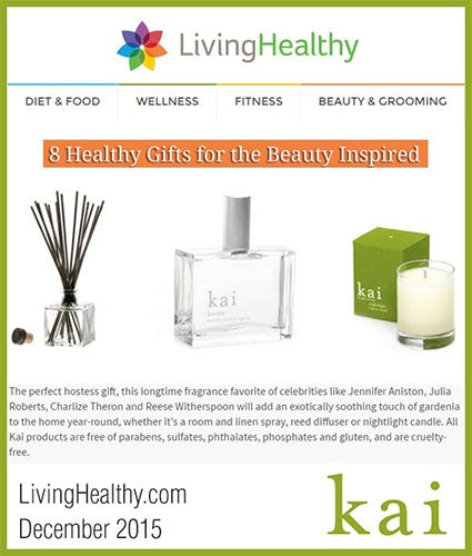 kai fragrance featured in livinghealthy.com december 2015