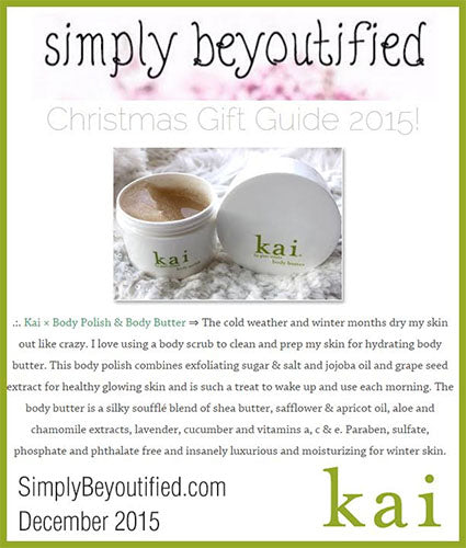 kai fragrance featured in simplybeyoutified.com december 2015