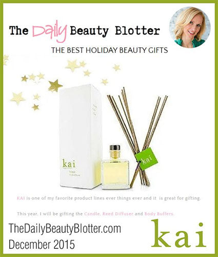 kai fragrance featured in thedailybeautyblotter.com decemeber 2015