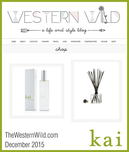 kai fragrance featured in thewesternwild.com decemeber 2015