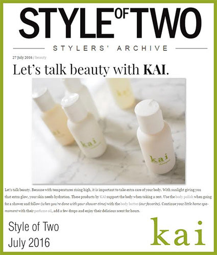 kai fragrance featured in style of two july 2016