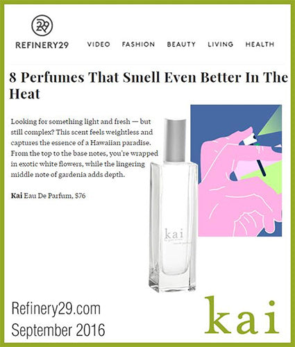 kai fragrance featured in refinery29.com september 2016