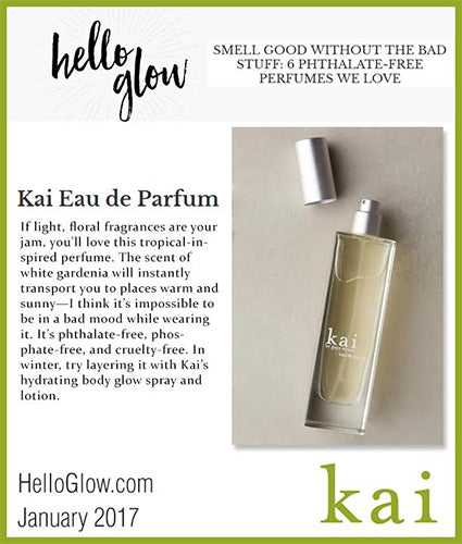 kai fragrance featured in hellowglow.com january 2017