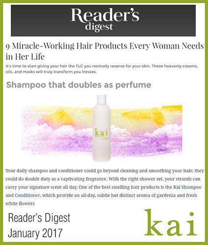 kai fragrance featured in reader's digest january 2017
