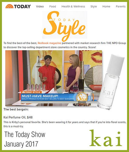 kai fragrance featured in the today show january 2017