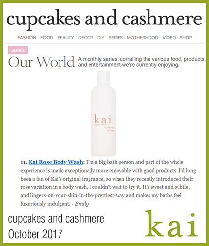 kai fragrance featured in cupcakes and cashmere october 2017