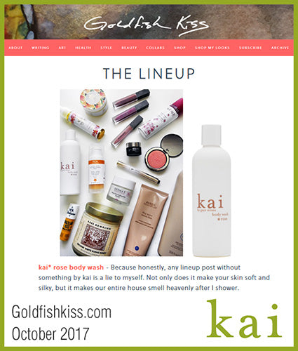 kai fragrance featured in goldfishkiss.com october 2017