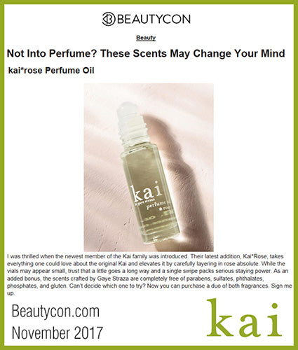 kai fragrance featured in beautycon.com november 2017