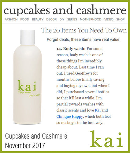 kai fragrance featured in cupcakesandcashmere.com november 2017