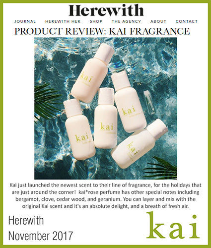 kai fragrance featured in herewith.com november 2017