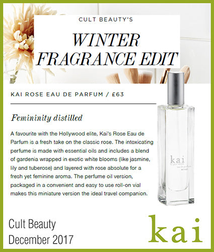 kai fragrance featured in cult beauty december 2017