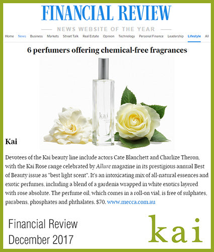 kai fragrance featured in financial review december 2017