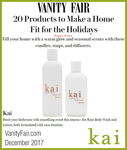 kai fragrance featured in vanityfair.com december 2017