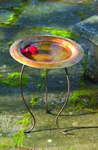 Happy Gardens - Golden Copper Round Bird Bath