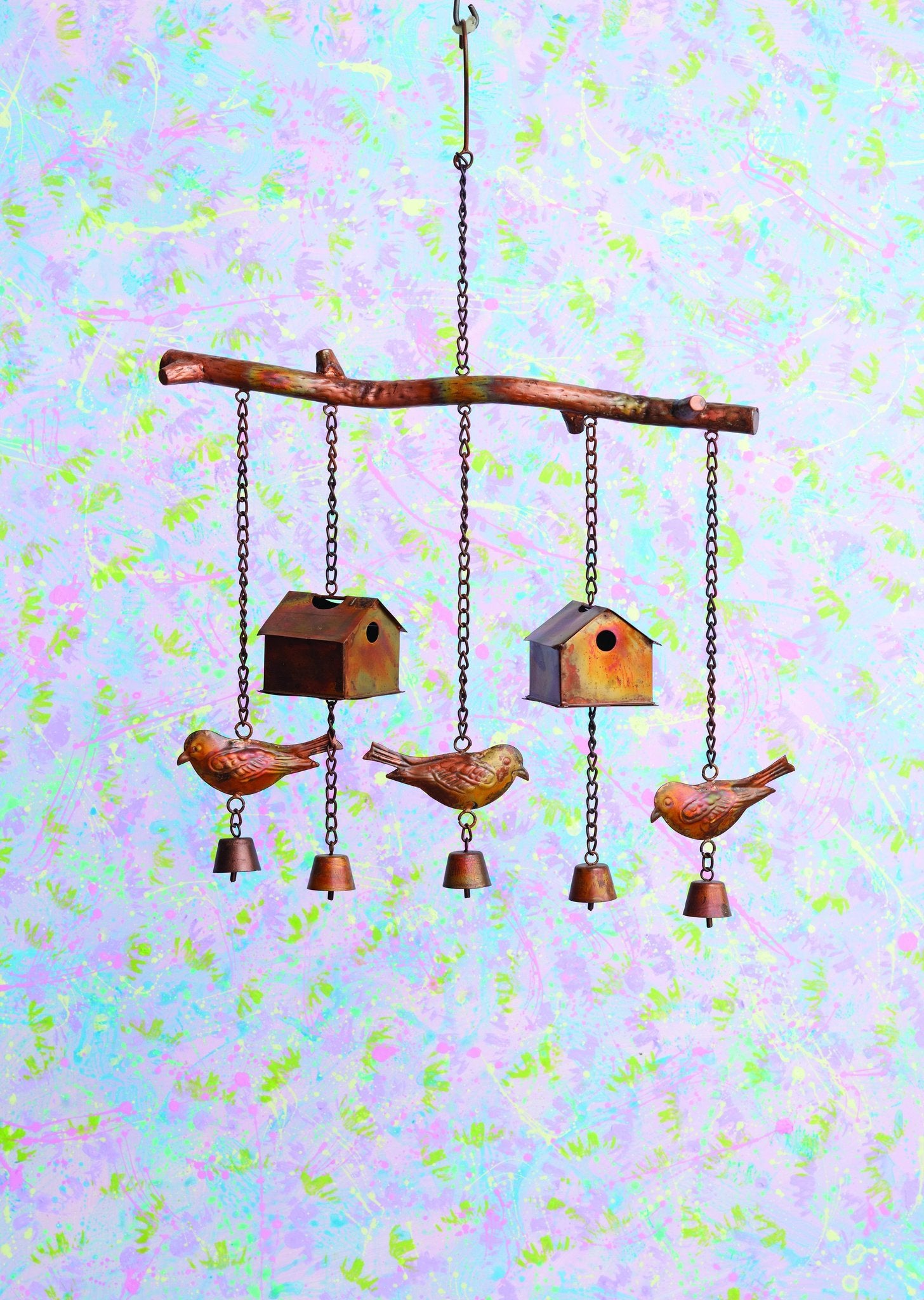 Happy Gardens - Bird House and Birds Wind Chime