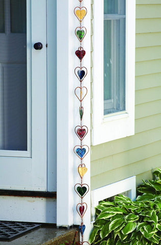 This colorful rain chain is a great way to brighten up your porch.