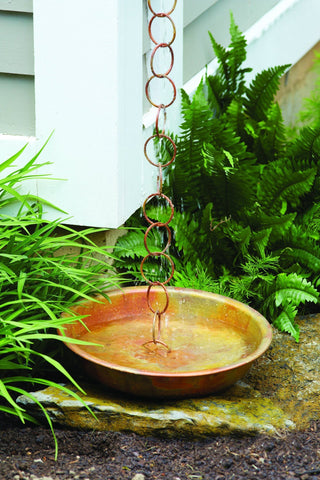 Rain chains look and sound great when water moves through them.