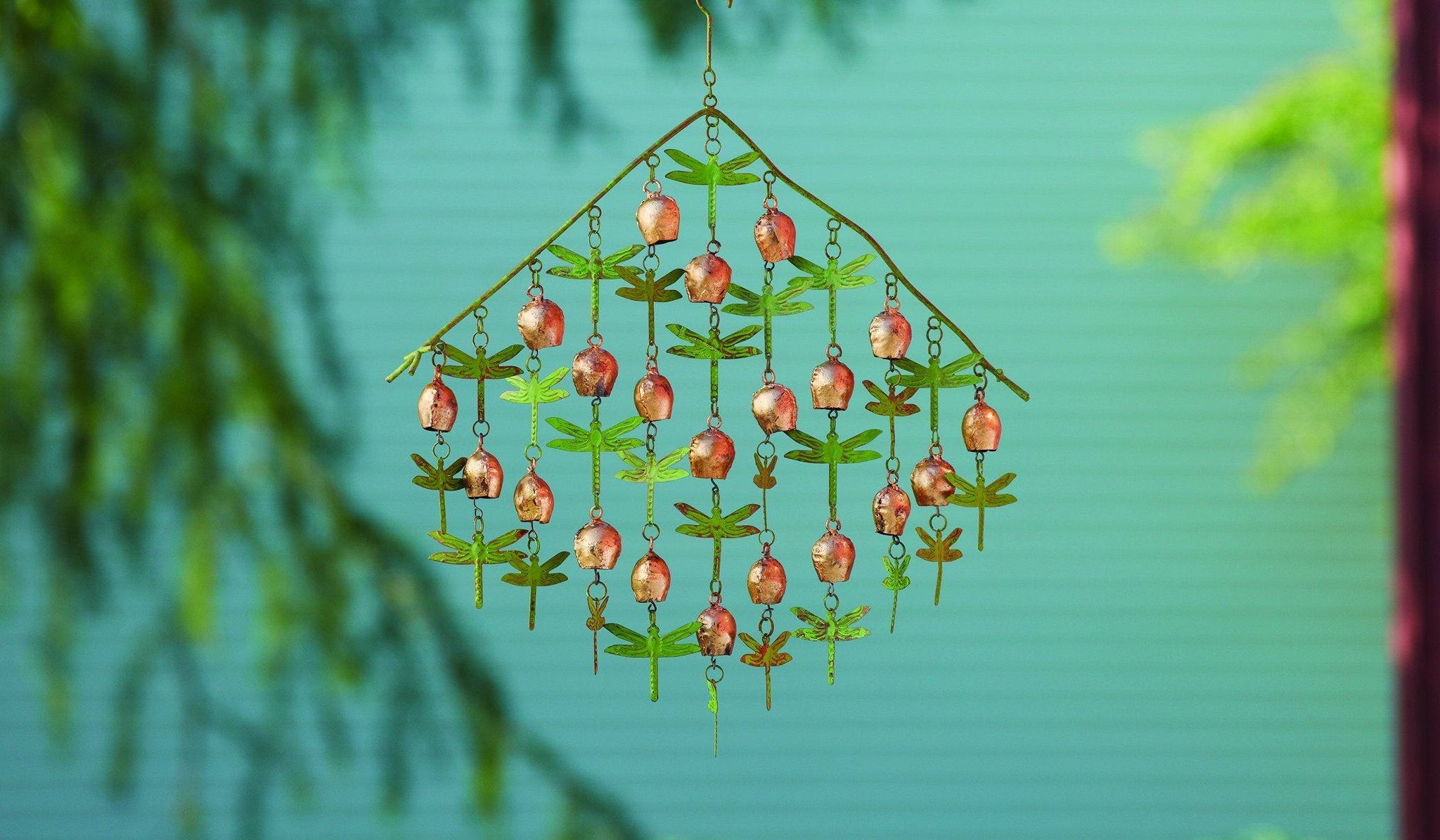 Happy Gardens - Shimmering Dragonflies and Bells Ornament