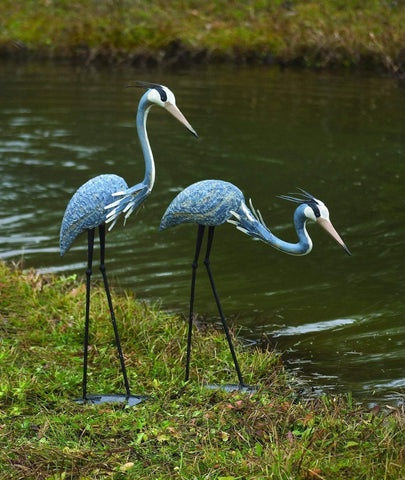 Happy Gardens - Heron Pair; 1 Standing and 1 Bowing