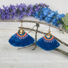 Colorful4U Blue Tassel Earrings | Trending Earrings for Spring and Summer
