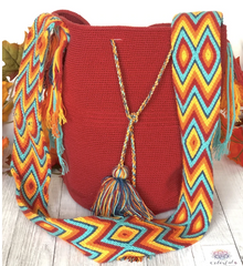 Colorful4u | Burgundy/Red Summer Bag | Crochet Bag