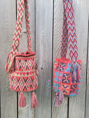 Colorful4u - Coral Pink Crochet Bags