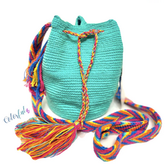 Colorful4U Mini Bag | Aqua/Turquoise Small Crochet Bag for Spring/Summer