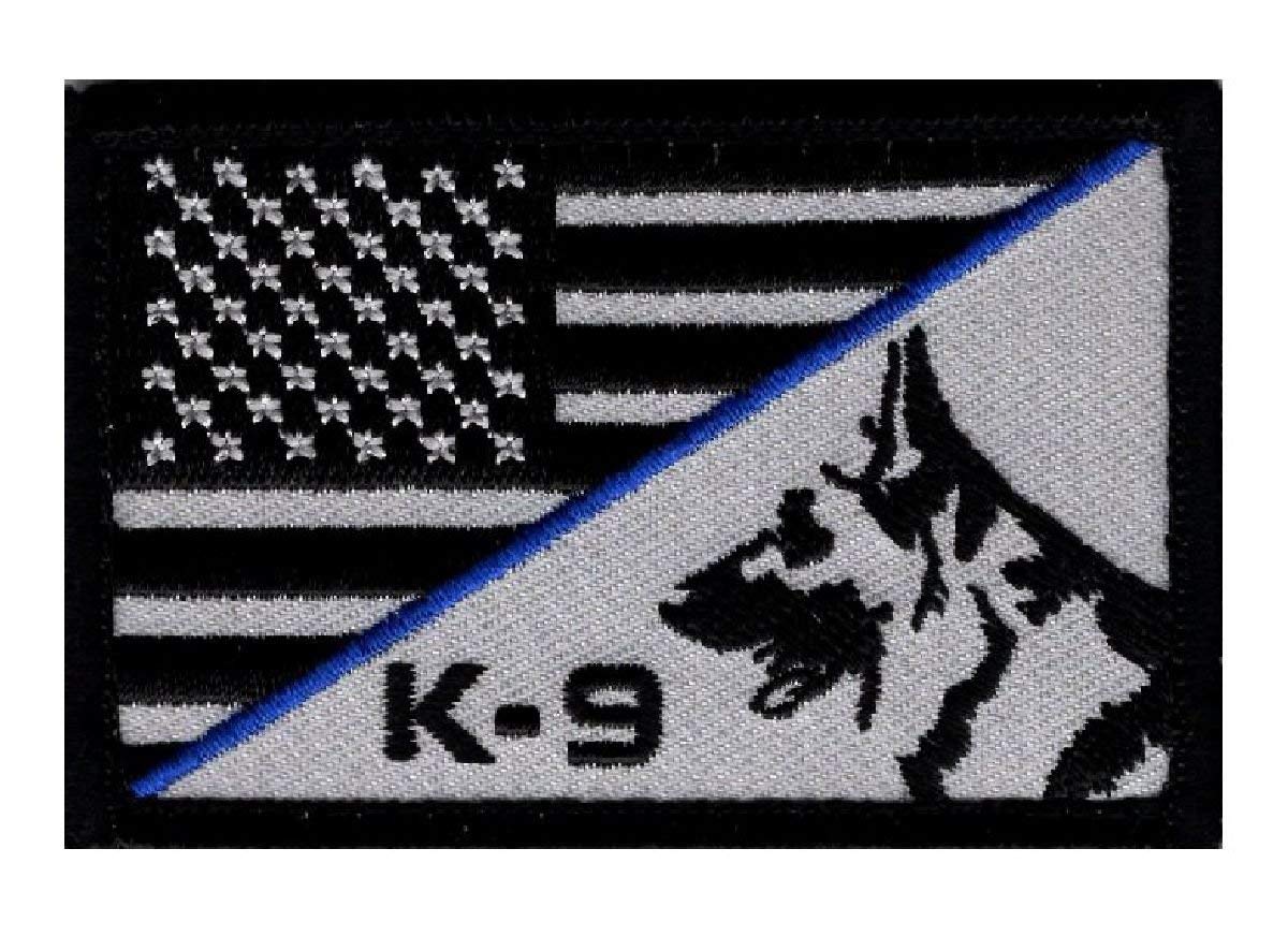 K 9 American Flag Thin Blue Line Patch Iron On Miltacusa 9440