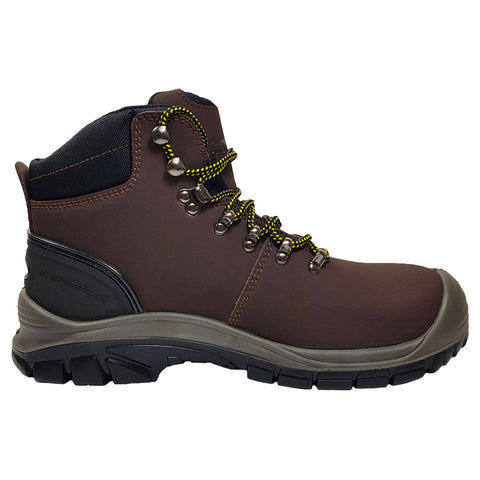 Work Boots in Brown Leather with Water Resistant Uppers