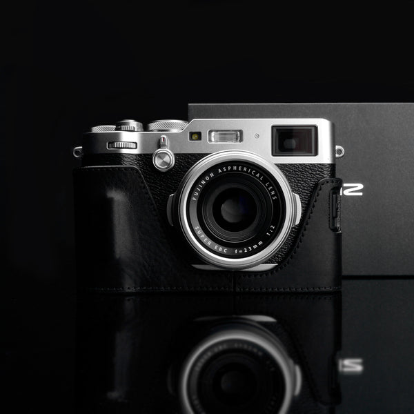Black Gariz Genuine Leather XA-CCX100BK Camera Leather Cover for Fuji Fujifilm X100 