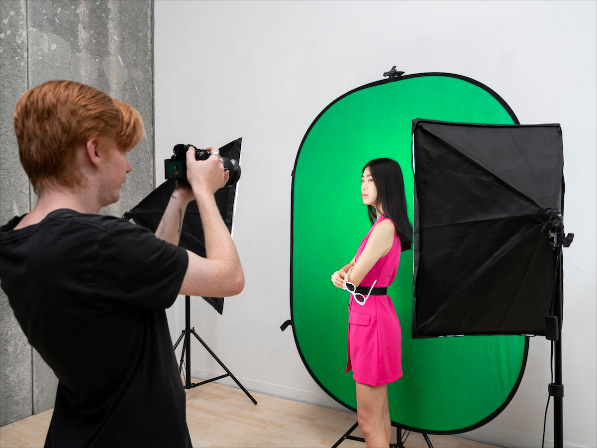 chroma key blue/green double sided collapsible backdrop