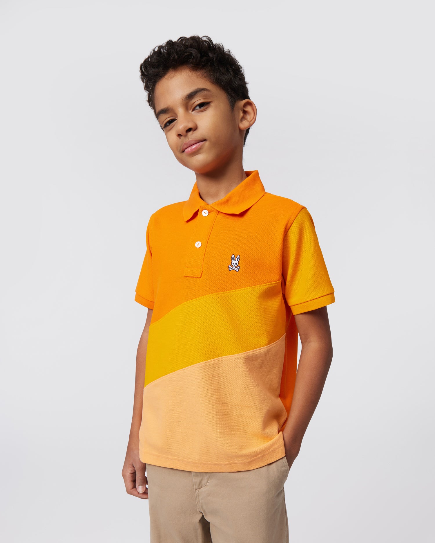 kids orange polo