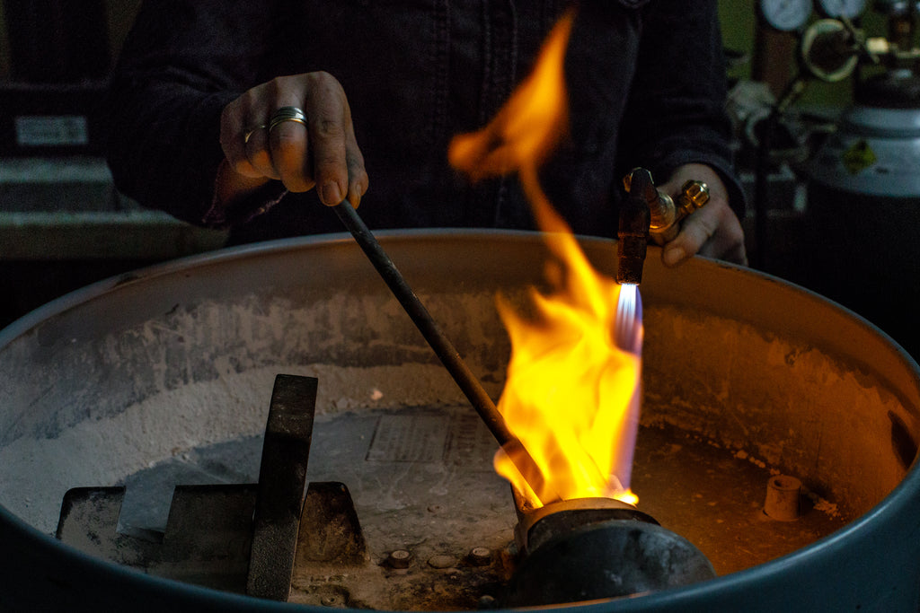 Using a Torch to Melt Down Gold - How a Ring is Made - Corey Egan