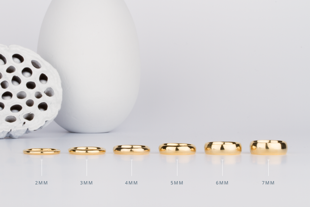 A Visual Comparison of Wedding Band Widths by Millimeter by Corey Egan