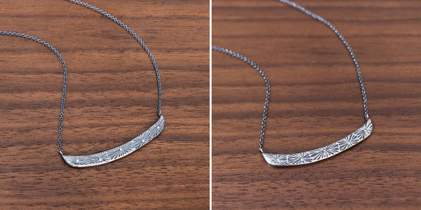 Oxidized silver wear on a necklace after 30 days