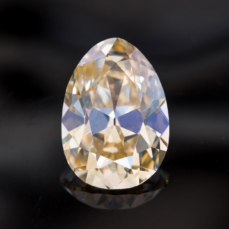 Antique Pear Cut Champagne Diamond by Perpetuum Jewels