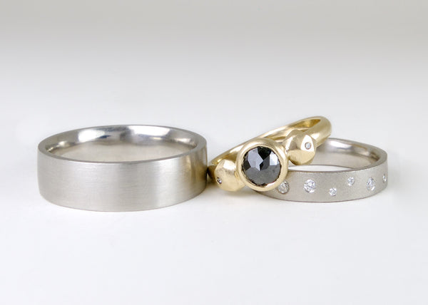 Custom Palladium and Gold Wedding Rings by Corey Egan