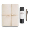 Writer's Log Leather Refillable Notebook + Pen Gift Set - Natural / Antique Silver / Step Outside Box
