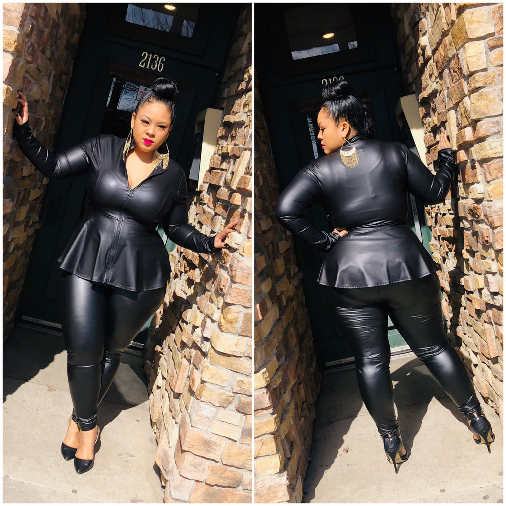 Black Faux Leather Leggings